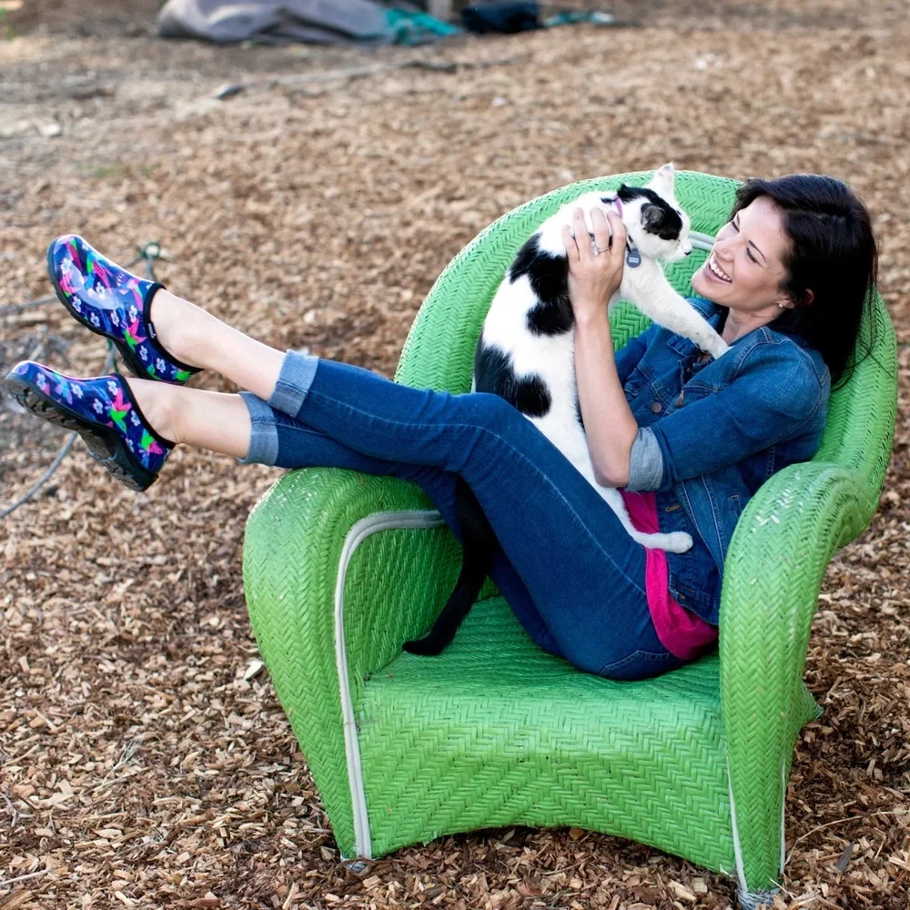 Sloggers Orange Floral Women's Rain Boots size 8 - Picture 9 of 12